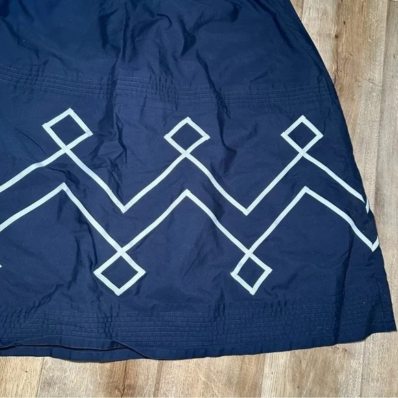 Loft Abstract Zig Zag Navy A-Line Skirt Size 6 - Picture 4 of 10